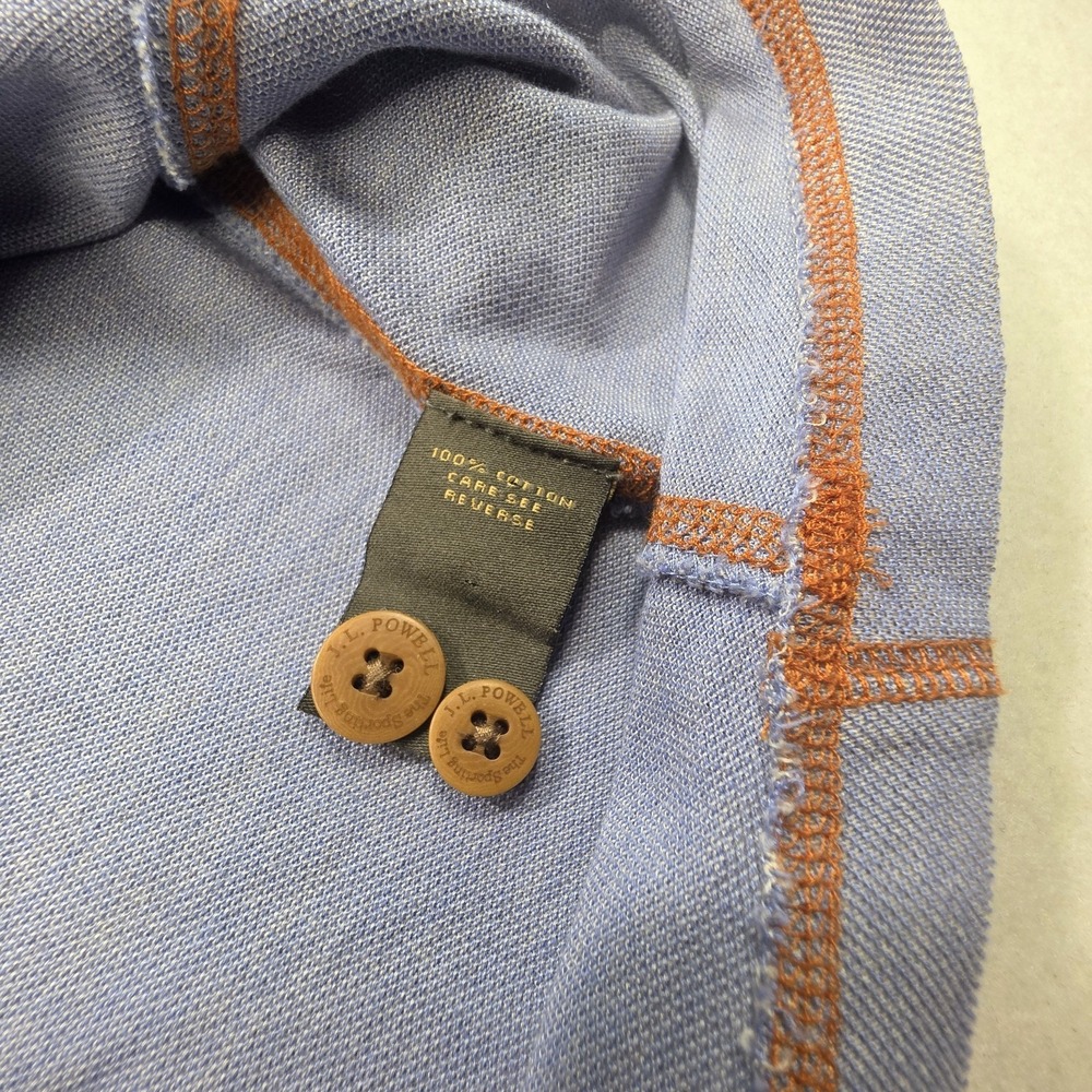 J.L. Powell Pullover Shirt Pullover Men's XL Blue 1/4 Zip Sleeve Pocket - Picture 8 of 12